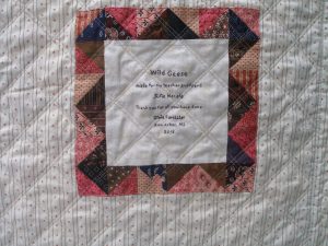 Julie's quilt - label